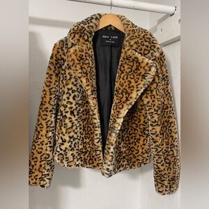 SOLD Leopard coat jacket faux fur